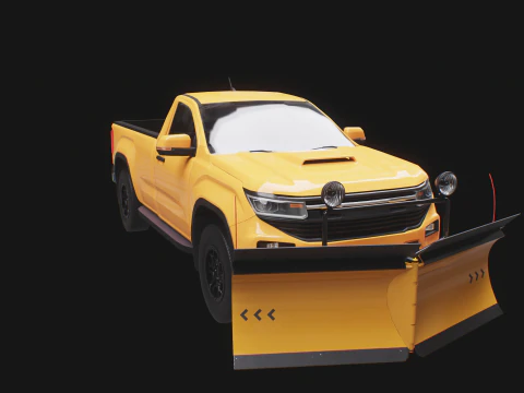 Generic Snowplow Pickup Truck 3D Model