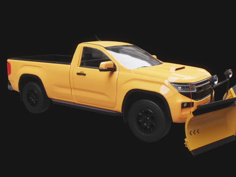 Generic Snowplow Pickup Truck 3D Model