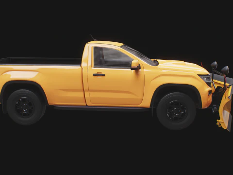 Generic Snowplow Pickup Truck 3D Model