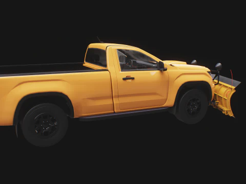 Generic Snowplow Pickup Truck 3D Model
