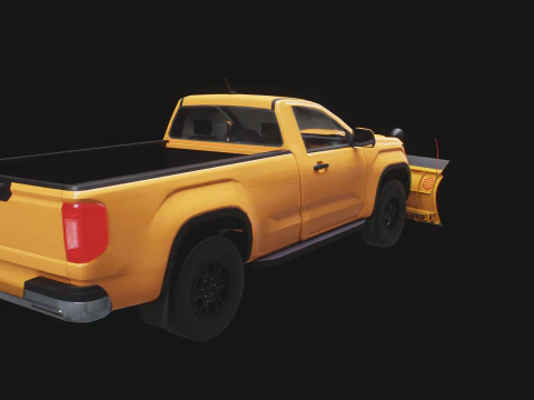 Generic Snowplow Pickup Truck 3D Model