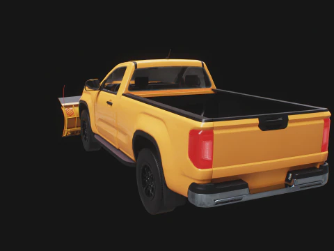 Generic Snowplow Pickup Truck 3D Model