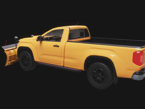 Generic Snowplow Pickup Truck 3D Model