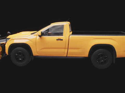 Generic Snowplow Pickup Truck 3D Model