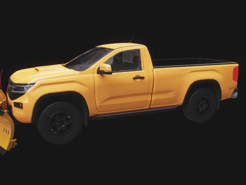 Generic Snowplow Pickup Truck 3D Model