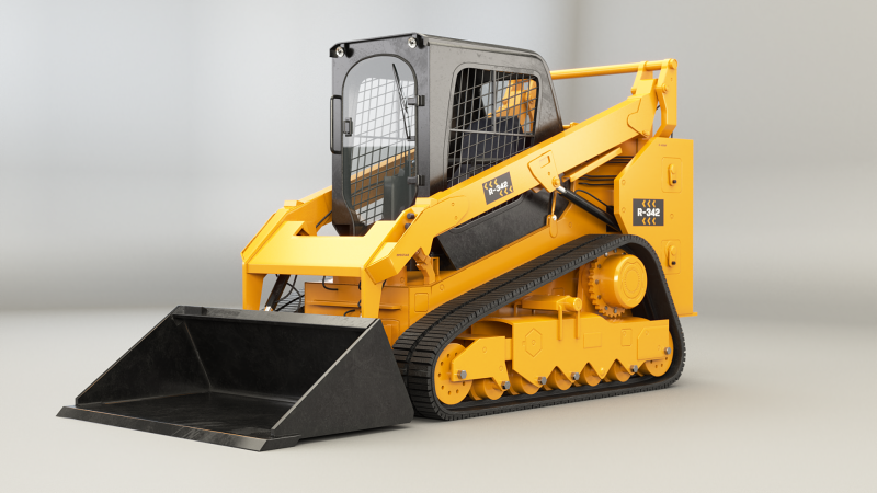 Generic Tracked Skid Steer Loader 3D Model .c4d .max .obj .3ds .fbx .stl .blend 