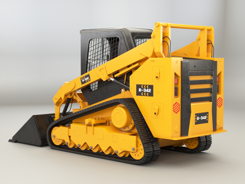 Generic Tracked Skid Steer Loader 3D Model
