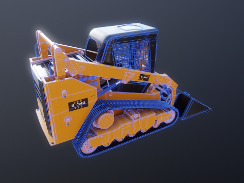 Generic Tracked Skid Steer Loader 3D Model