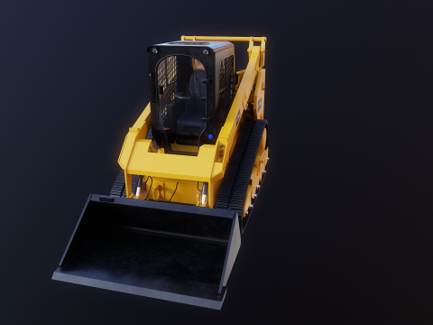 Generic Tracked Skid Steer Loader 3D Model
