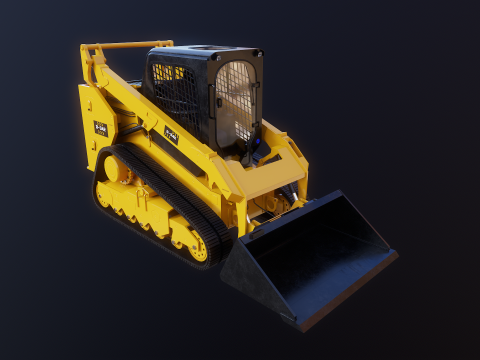 Generic Tracked Skid Steer Loader 3D Model