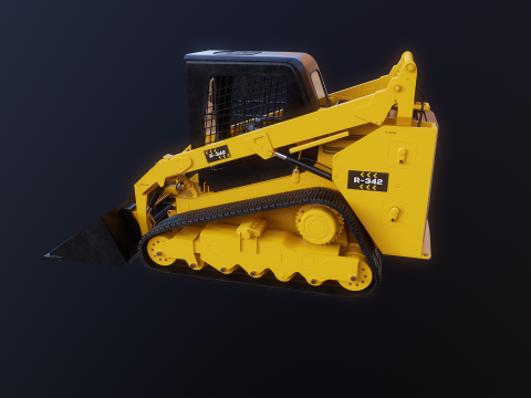 Generic Tracked Skid Steer Loader 3D Model