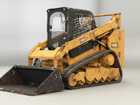 Generic Tracked Skid Steer Loader Rusted 3D Model