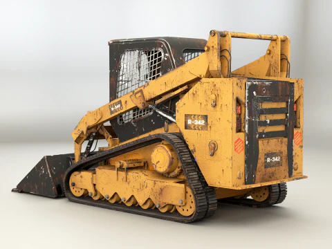 Generic Tracked Skid Steer Loader Rusted 3D Model