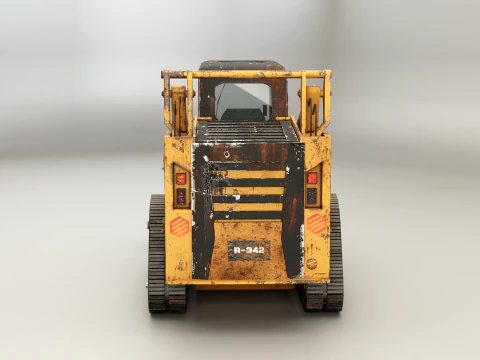 Generic Tracked Skid Steer Loader Rusted 3D Model