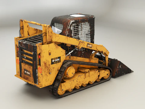 Generic Tracked Skid Steer Loader Rusted 3D Model