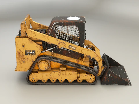 Generic Tracked Skid Steer Loader Rusted 3D Model