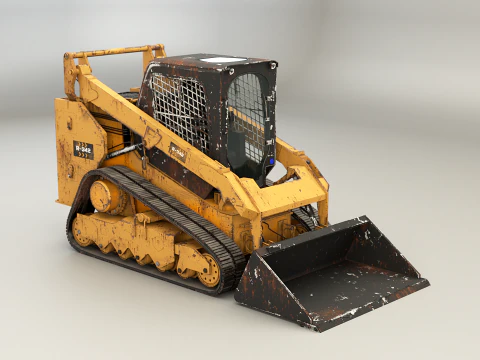 Generic Tracked Skid Steer Loader Rusted 3D Model