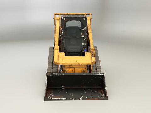 Generic Tracked Skid Steer Loader Rusted 3D Model