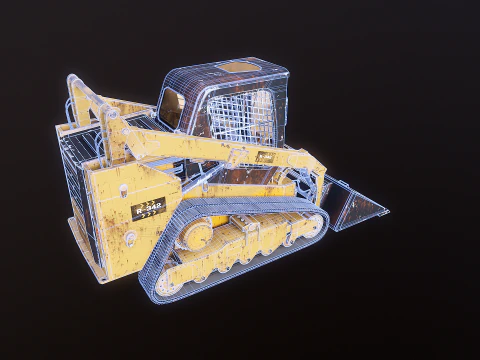 Generic Tracked Skid Steer Loader Rusted 3D Model