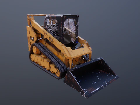 Generic Tracked Skid Steer Loader Rusted 3D Model
