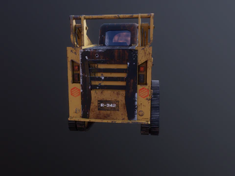 Generic Tracked Skid Steer Loader Rusted 3D Model