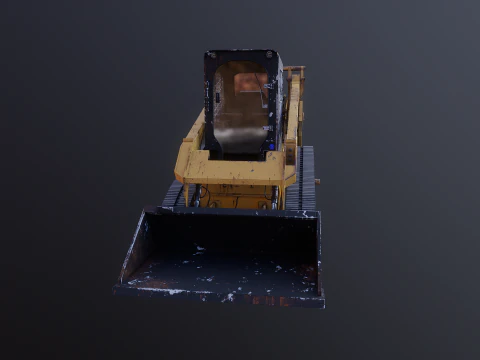 Generic Tracked Skid Steer Loader Rusted 3D Model