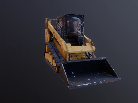 Generic Tracked Skid Steer Loader Rusted 3D Model