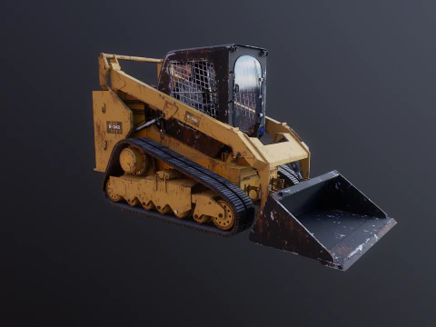 Generic Tracked Skid Steer Loader Rusted 3D Model