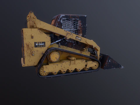 Generic Tracked Skid Steer Loader Rusted 3D Model