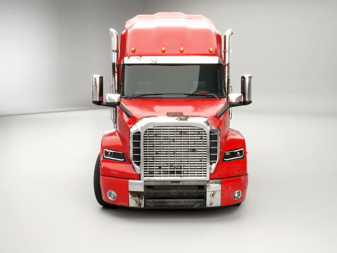 Semirimorchio usato generico con rimorchio a pianale Modello 3D