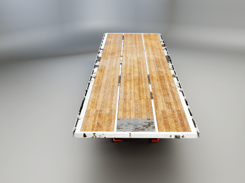 Semirimorchio usato generico con rimorchio a pianale Modello 3D
