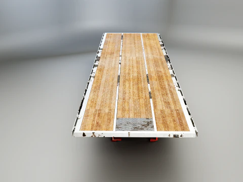 Generic Used Semi Truck with Flatbed Trailer 3D Model