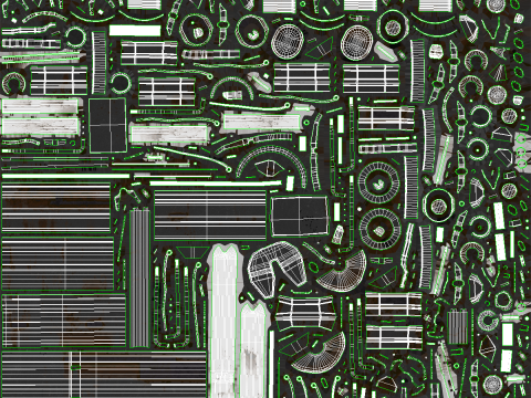 Semirimorchio usato generico con rimorchio a pianale Modello 3D