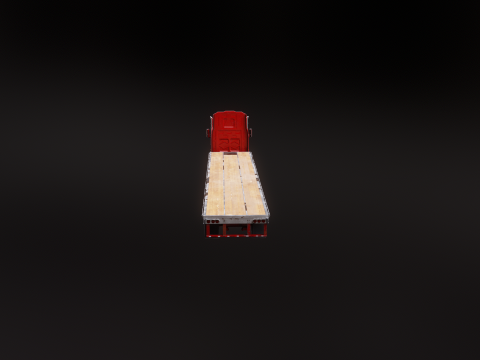 Semirimorchio usato generico con rimorchio a pianale Modello 3D