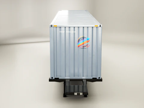 ISO Shipping Container Semi Trailer 3D Model