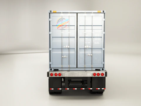 ISO Shipping Container Semi Trailer 3D Model