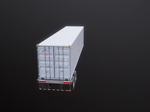 ISO Shipping Container Semi Trailer 3D Model