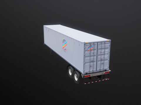 ISO Shipping Container Semi Trailer 3D Model
