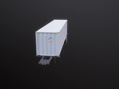 ISO Shipping Container Semi Trailer 3D Model