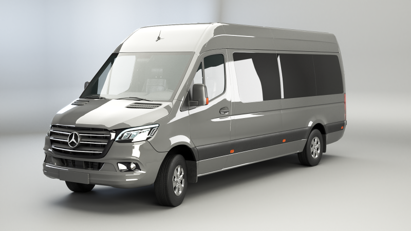 Autobus lungo Mercedes Sprinter Modello 3D .c4d .max .obj .3ds .fbx .stl .blend