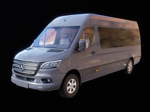 Autobus lungo Mercedes Sprinter Modello 3D