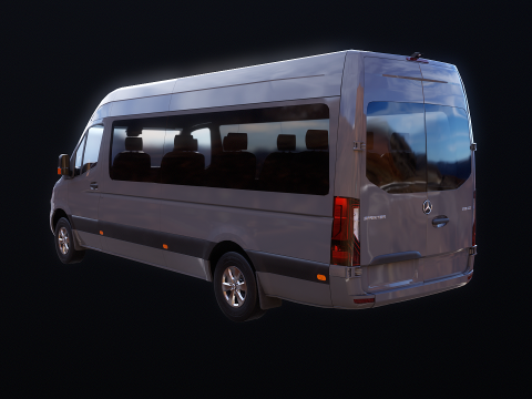 Autobus lungo Mercedes Sprinter Modello 3D