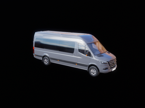 Autobus lungo Mercedes Sprinter Modello 3D