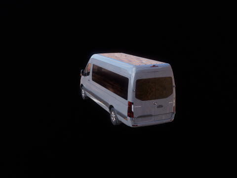 Autobus lungo Mercedes Sprinter Modello 3D