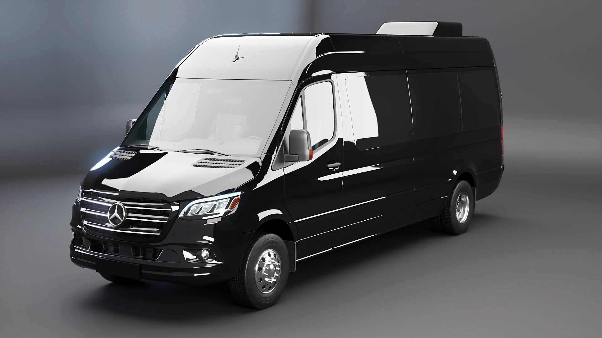 Mercedes Sprinter Long Bus US Spec 3D Model .c4d .max .obj .3ds .fbx .stl .blend 