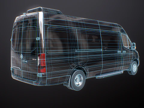 Mercedes Sprinter Long Bus US Spec 3D Model