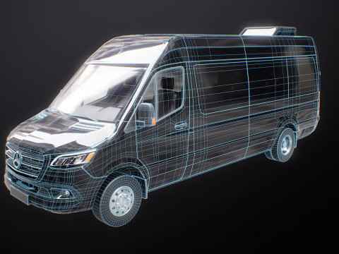 Mercedes Sprinter Long Bus US Spec 3D Model