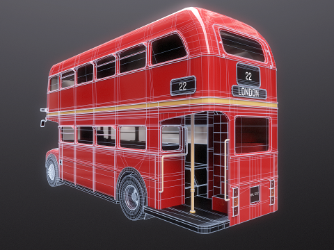 Autobus classico di Londra Routemaster Modello 3D