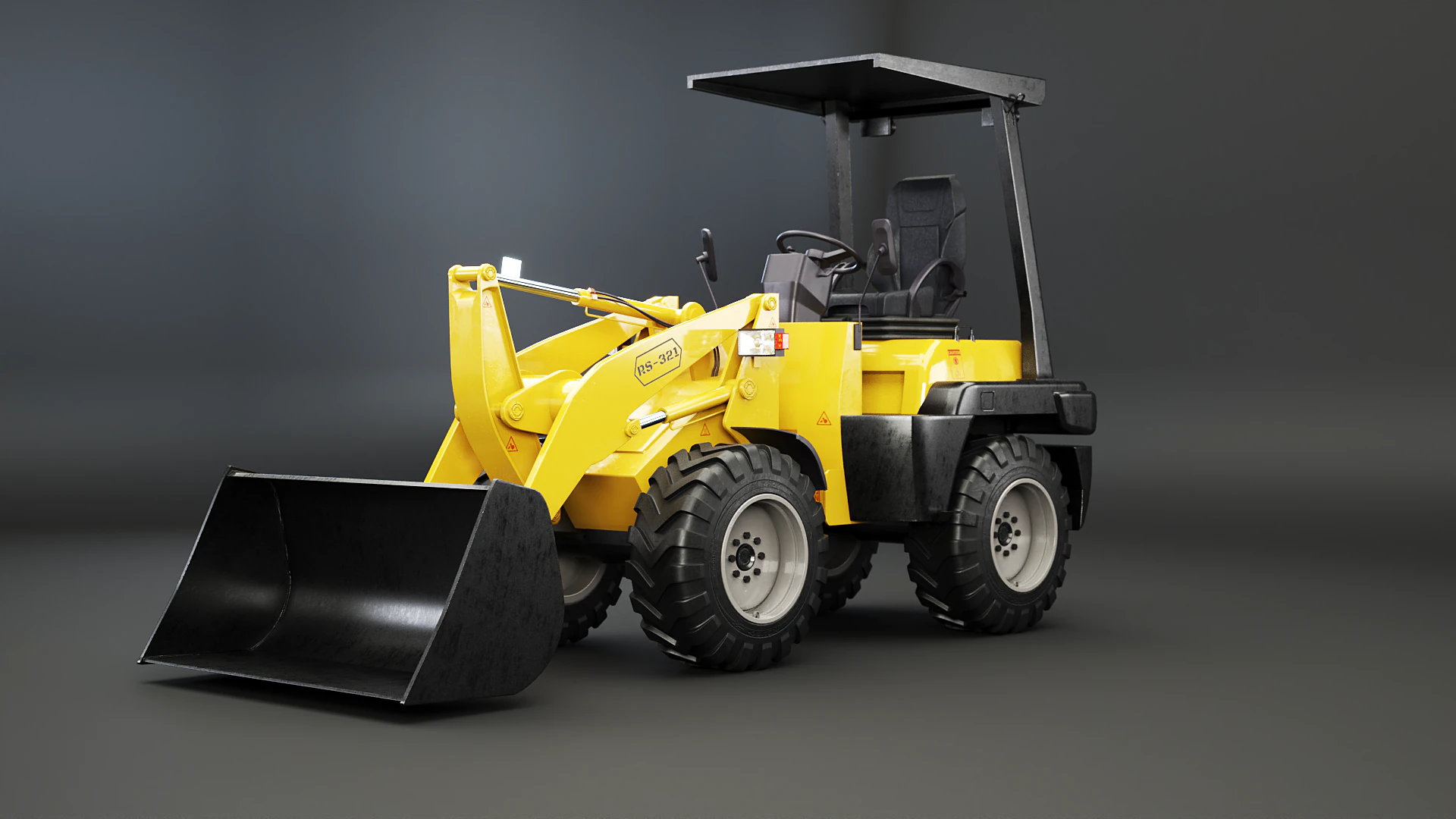 Piccola pala gommata agricola Modello 3D .c4d .max .obj .3ds .fbx .stl .blend