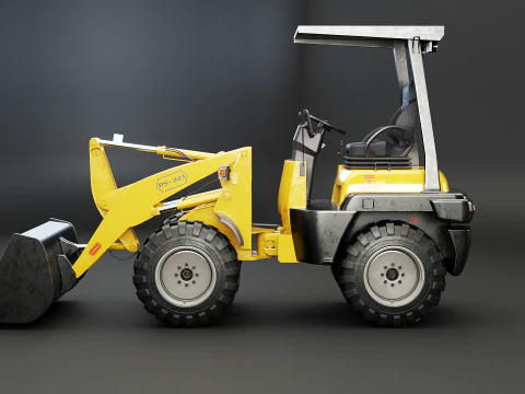 Piccola pala gommata agricola Modello 3D